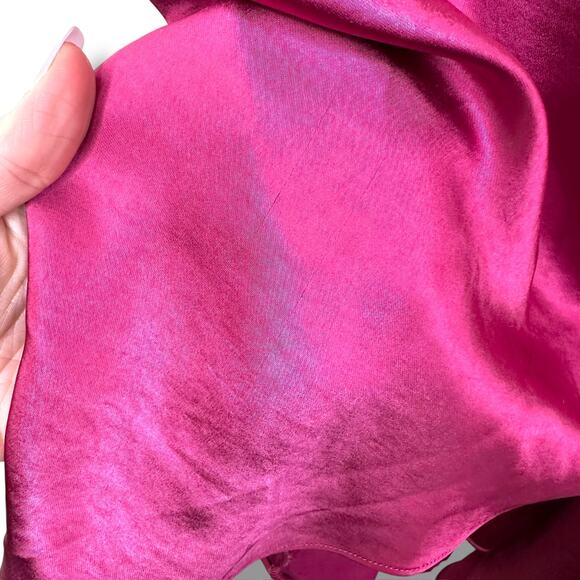 ELLIATT Revolve Jacinda Berry Pink Satin Drape Faux-Wrap Asymmetrical Midi Dress - Picture 14 of 14